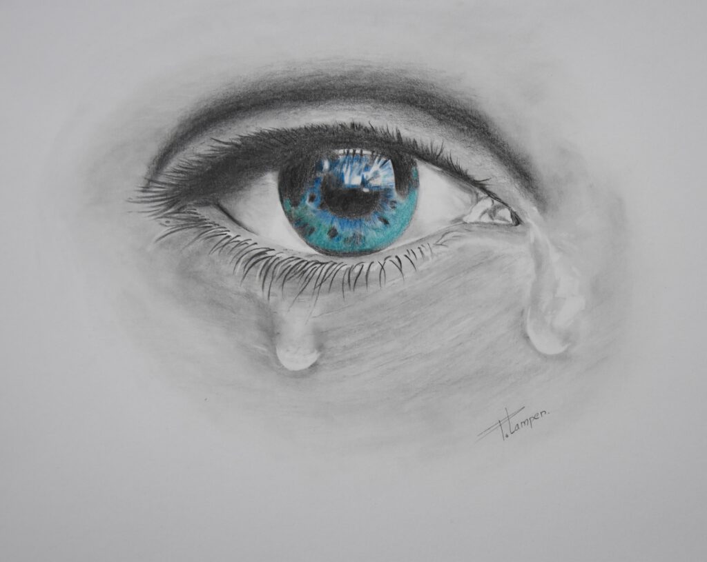 Oog met tranen